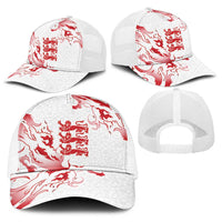 England Rugby Pride Baseball Net Cap Tudor Rose Flame Fire Style