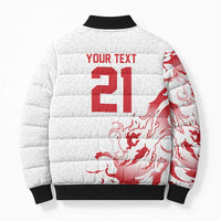Custom England Rugby Pride Bomber Puffer Jacket Tudor Rose Flame Fire Style
