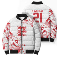 Custom England Rugby Pride Bomber Puffer Jacket Tudor Rose Flame Fire Style