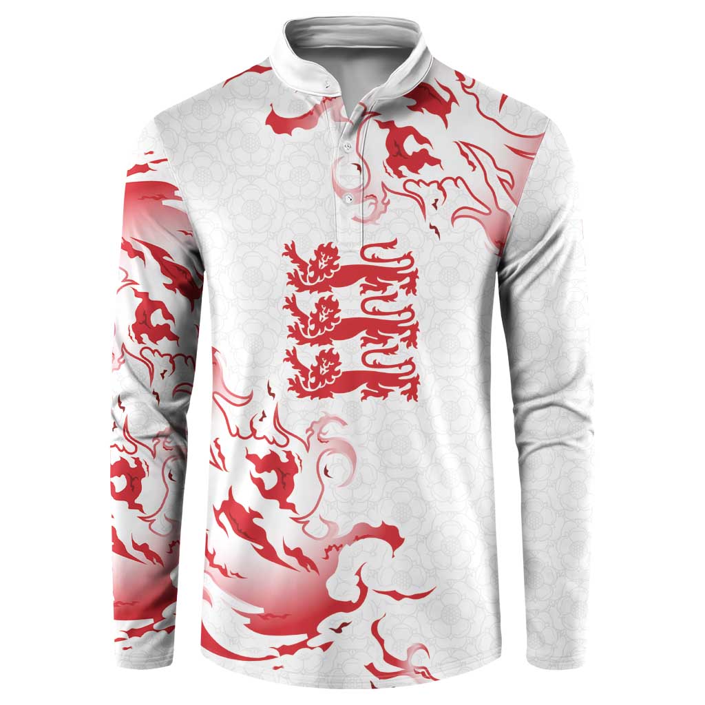 Custom England Rugby Pride Button Sweatshirt Tudor Rose Flame Fire Style