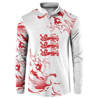 Custom England Rugby Pride Button Sweatshirt Tudor Rose Flame Fire Style