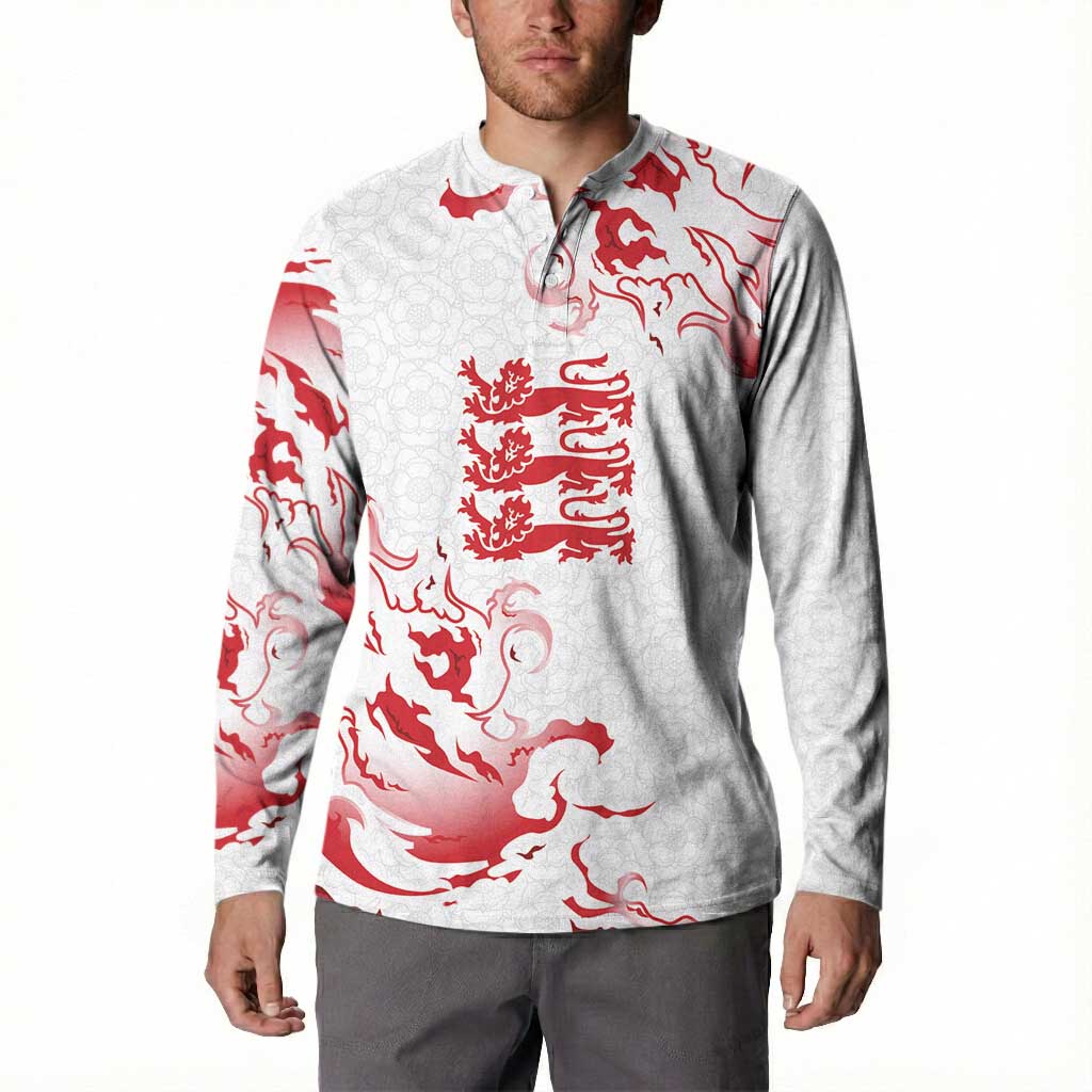 Custom England Rugby Pride Button Sweatshirt Tudor Rose Flame Fire Style