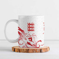 Custom England Rugby Pride Ceramic Mug Tudor Rose Flame Fire Style
