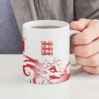 Custom England Rugby Pride Ceramic Mug Tudor Rose Flame Fire Style