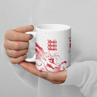 Custom England Rugby Pride Ceramic Mug Tudor Rose Flame Fire Style