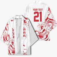 Custom England Rugby Pride Kimono Tudor Rose Flame Fire Style