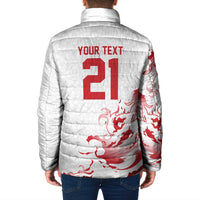 Custom England Rugby Pride Padded Jacket Tudor Rose Flame Fire Style