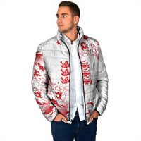 Custom England Rugby Pride Padded Jacket Tudor Rose Flame Fire Style