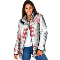 Custom England Rugby Pride Padded Jacket Tudor Rose Flame Fire Style