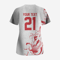 Custom England Rugby Pride Scrub Top Tudor Rose Flame Fire Style