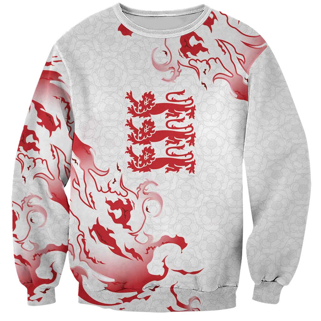 Custom England Rugby Pride Sweatshirt Tudor Rose Flame Fire Style