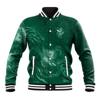 Custom Ireland Rugby Pride Baseball Jacket Celtic Shamrock Flame Fire Style