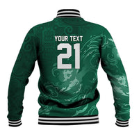 Custom Ireland Rugby Pride Baseball Jacket Celtic Shamrock Flame Fire Style