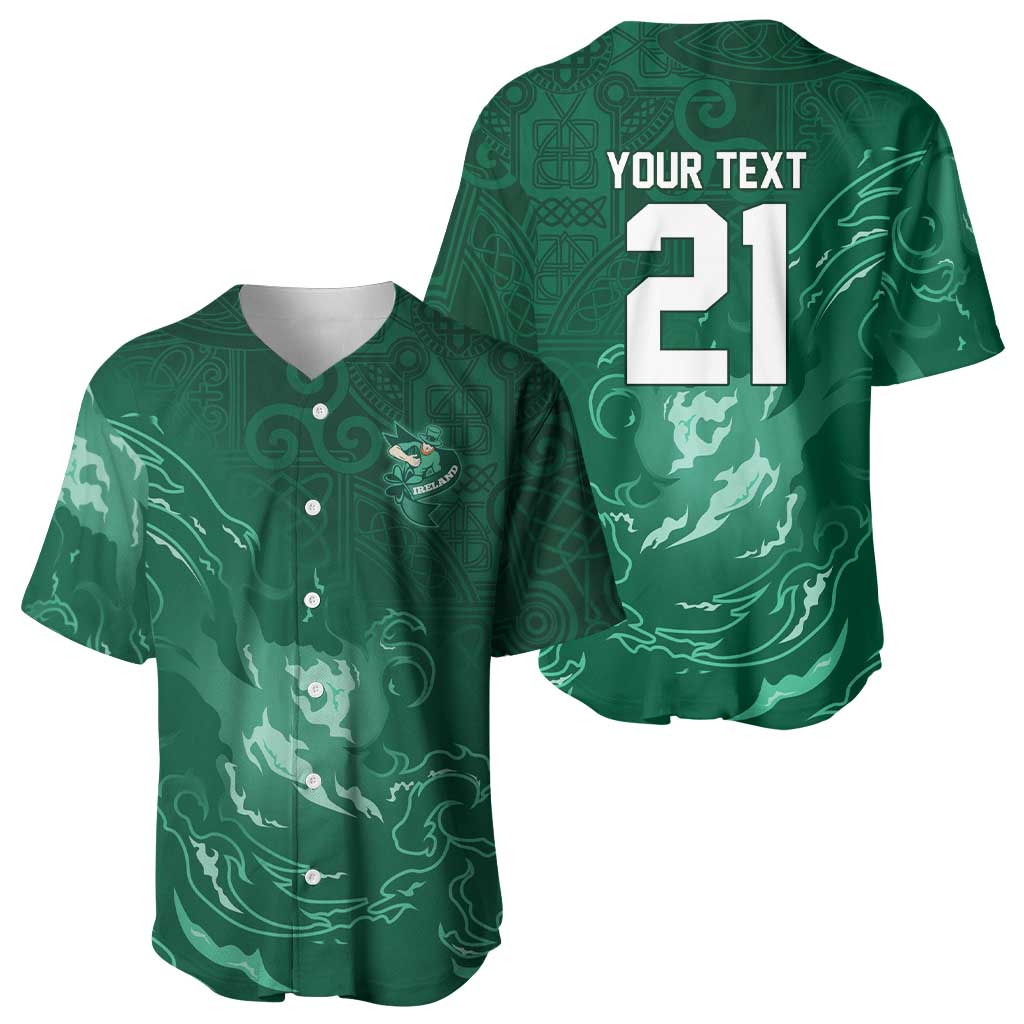 Custom Ireland Rugby Pride Baseball Jersey Celtic Shamrock Flame Fire Style