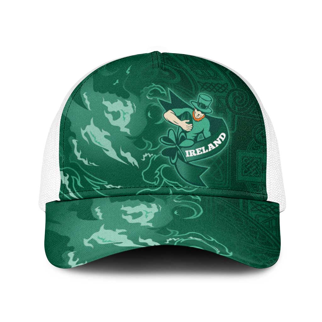 Ireland Rugby Pride Baseball Net Cap Celtic Shamrock Flame Fire Style