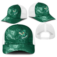 Ireland Rugby Pride Baseball Net Cap Celtic Shamrock Flame Fire Style