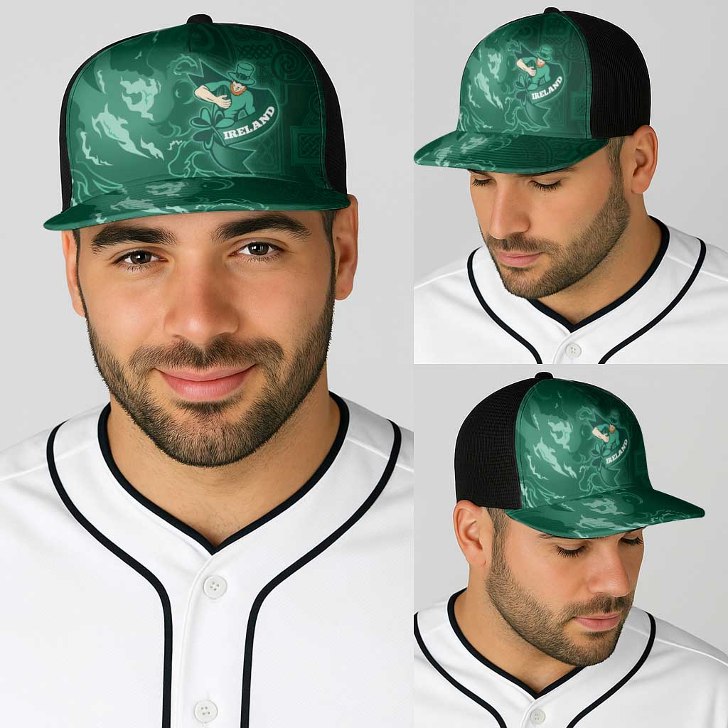 Ireland Rugby Pride Baseball Net Cap Celtic Shamrock Flame Fire Style