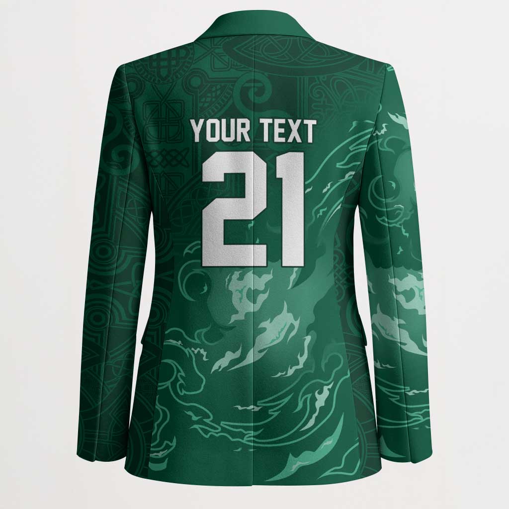 Custom Ireland Rugby Pride Blazer Celtic Shamrock Flame Fire Style