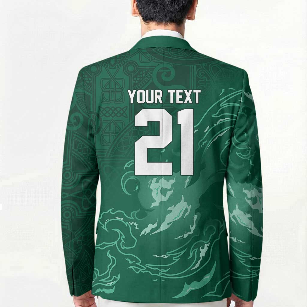 Custom Ireland Rugby Pride Blazer Celtic Shamrock Flame Fire Style