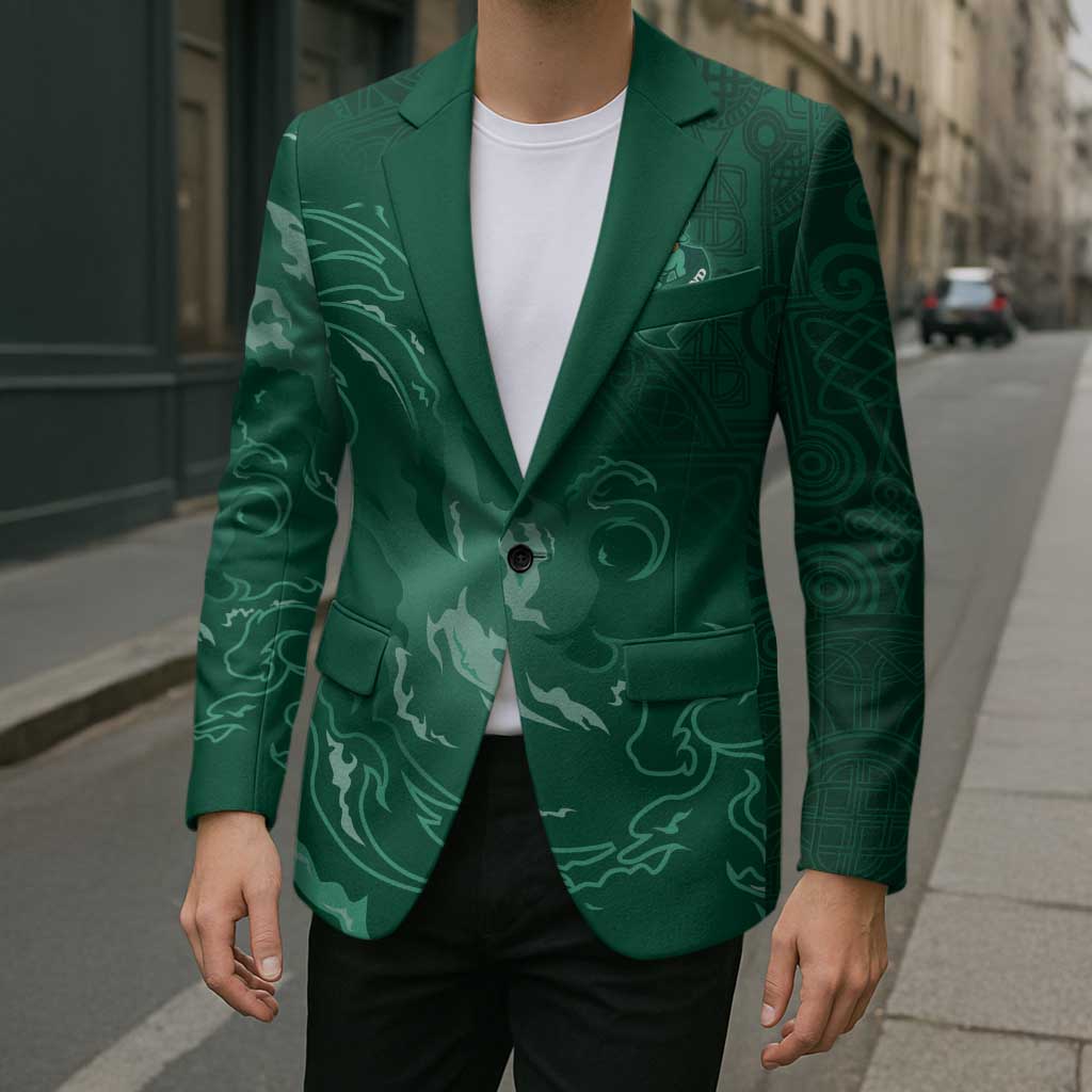 Custom Ireland Rugby Pride Blazer Celtic Shamrock Flame Fire Style