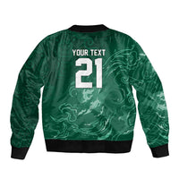 Custom Ireland Rugby Pride Bomber Jacket Celtic Shamrock Flame Fire Style
