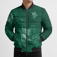 Custom Ireland Rugby Pride Bomber Puffer Jacket Celtic Shamrock Flame Fire Style