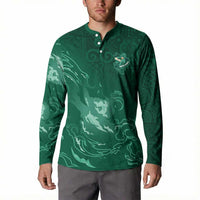 Custom Ireland Rugby Pride Button Sweatshirt Celtic Shamrock Flame Fire Style