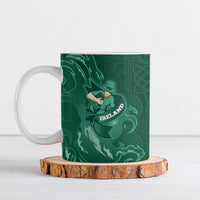 Custom Ireland Rugby Pride Ceramic Mug Celtic Shamrock Flame Fire Style