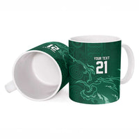 Custom Ireland Rugby Pride Ceramic Mug Celtic Shamrock Flame Fire Style