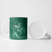 Custom Ireland Rugby Pride Ceramic Mug Celtic Shamrock Flame Fire Style