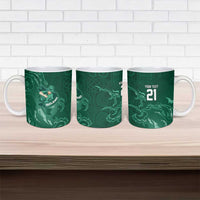 Custom Ireland Rugby Pride Ceramic Mug Celtic Shamrock Flame Fire Style