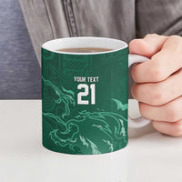 Custom Ireland Rugby Pride Ceramic Mug Celtic Shamrock Flame Fire Style