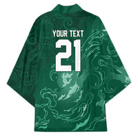 Custom Ireland Rugby Pride Kimono Celtic Shamrock Flame Fire Style