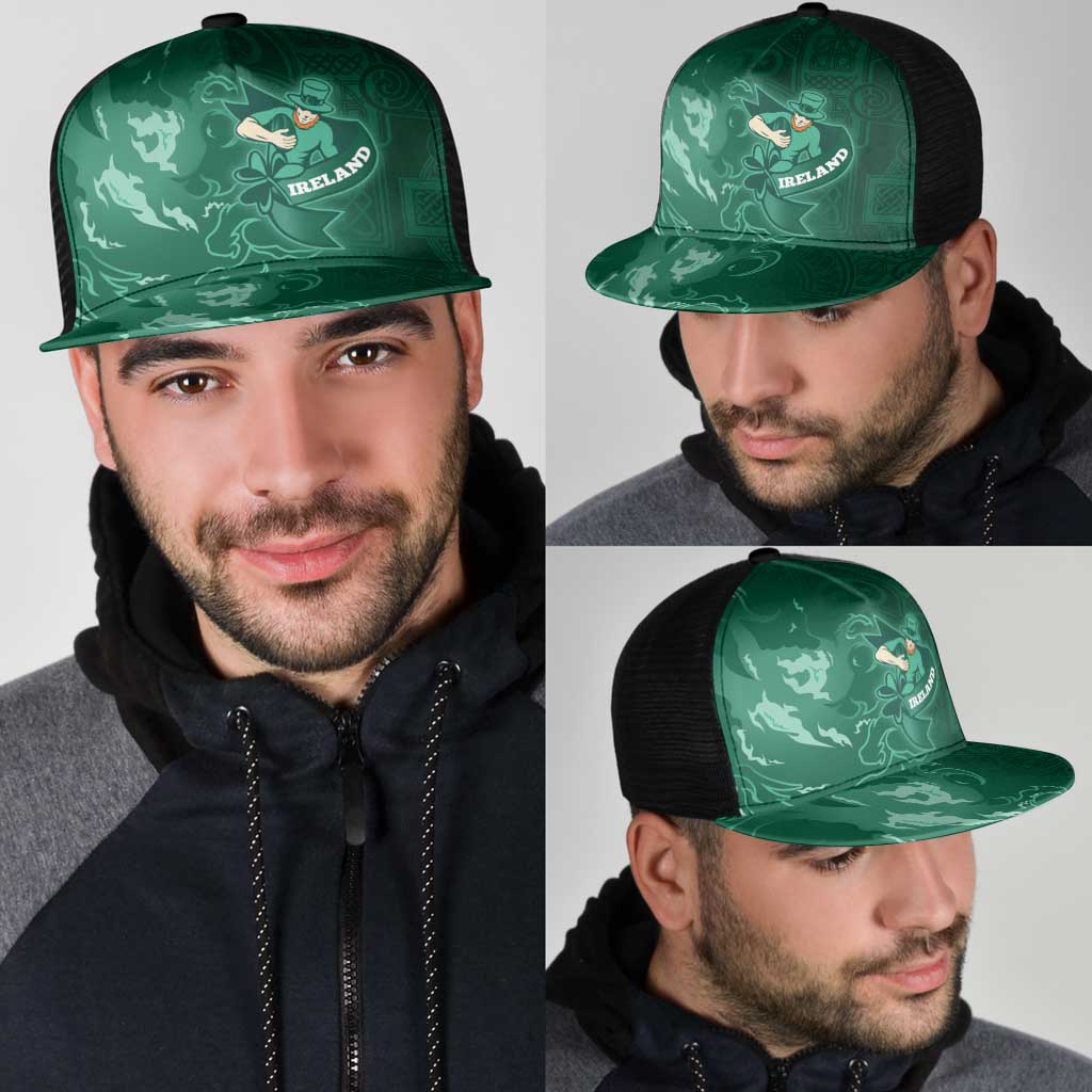 Ireland Rugby Pride Mesh Trucker Cap Celtic Shamrock Flame Fire Style