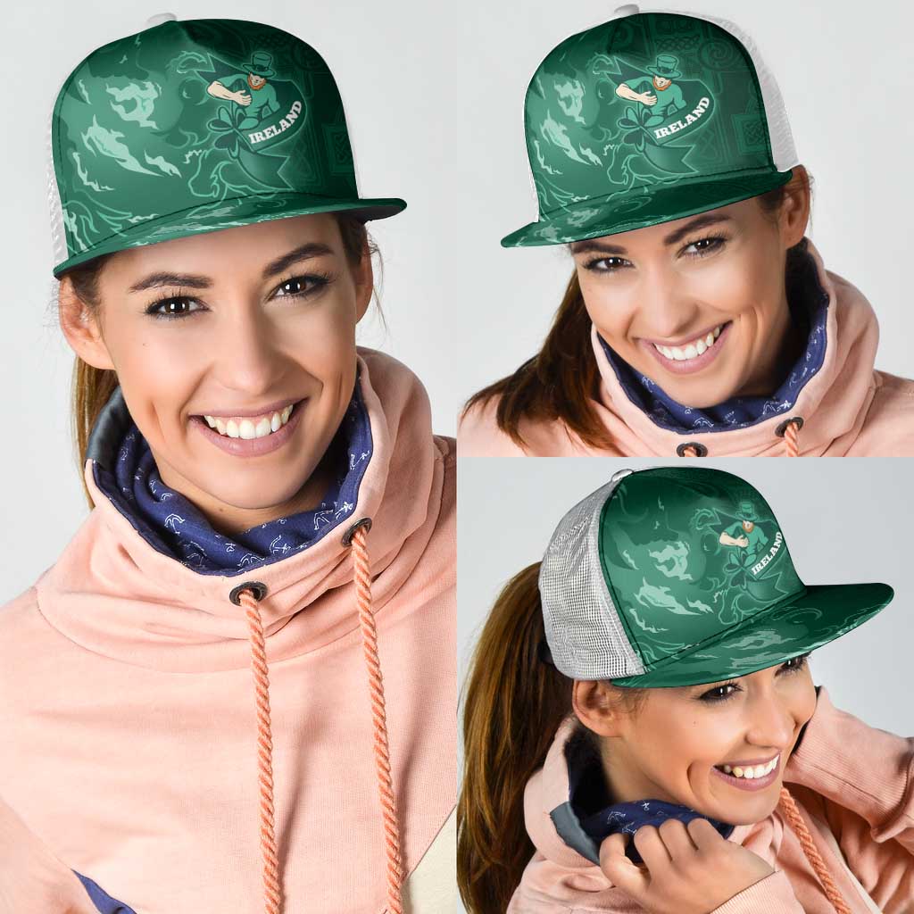 Ireland Rugby Pride Mesh Trucker Cap Celtic Shamrock Flame Fire Style