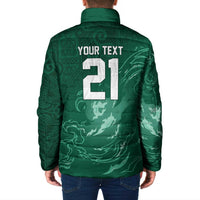 Custom Ireland Rugby Pride Padded Jacket Celtic Shamrock Flame Fire Style