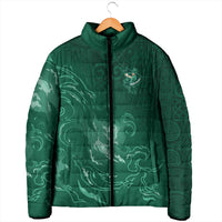 Custom Ireland Rugby Pride Padded Jacket Celtic Shamrock Flame Fire Style
