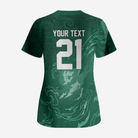 Custom Ireland Rugby Pride Scrub Top Celtic Shamrock Flame Fire Style