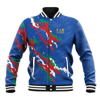 Custom Italy Rugby Pride Baseball Jacket Gli Azzurri Flame Fire Style