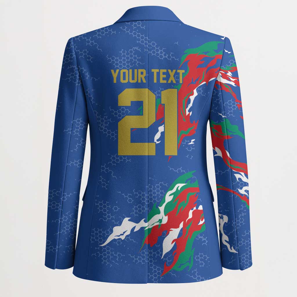 Custom Italy Rugby Pride Blazer Gli Azzurri Flame Fire Style