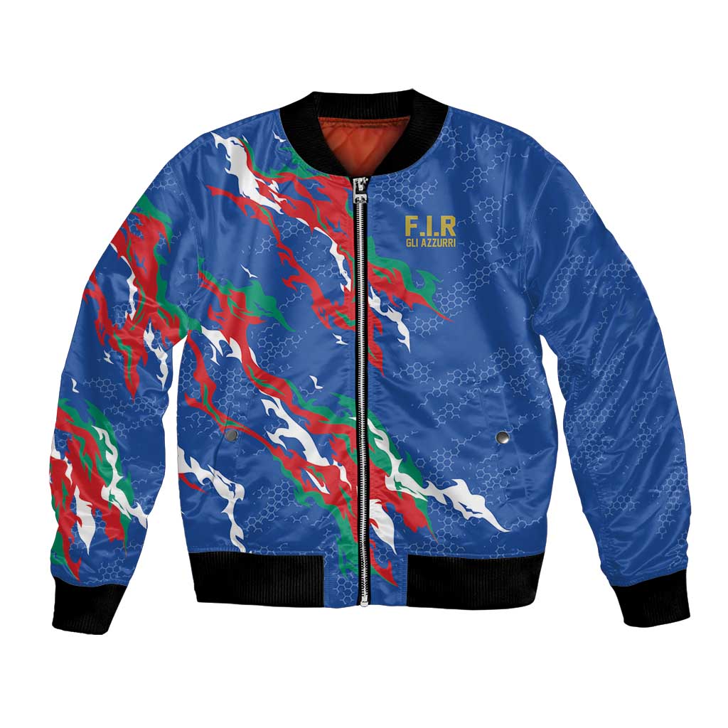 Custom Italy Rugby Pride Bomber Jacket Gli Azzurri Flame Fire Style