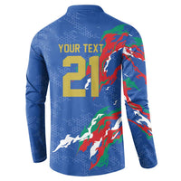 Custom Italy Rugby Pride Button Sweatshirt Gli Azzurri Flame Fire Style