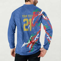 Custom Italy Rugby Pride Button Sweatshirt Gli Azzurri Flame Fire Style