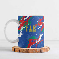 Custom Italy Rugby Pride Ceramic Mug Gli Azzurri Flame Fire Style