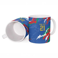 Custom Italy Rugby Pride Ceramic Mug Gli Azzurri Flame Fire Style