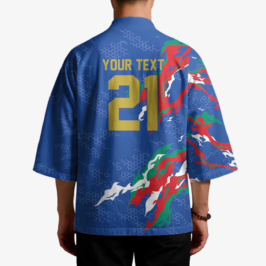 Custom Italy Rugby Pride Kimono Gli Azzurri Flame Fire Style