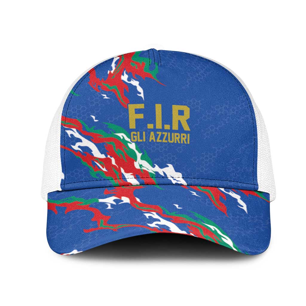 Italy Rugby Pride Mesh Trucker Cap Gli Azzurri Flame Fire Style