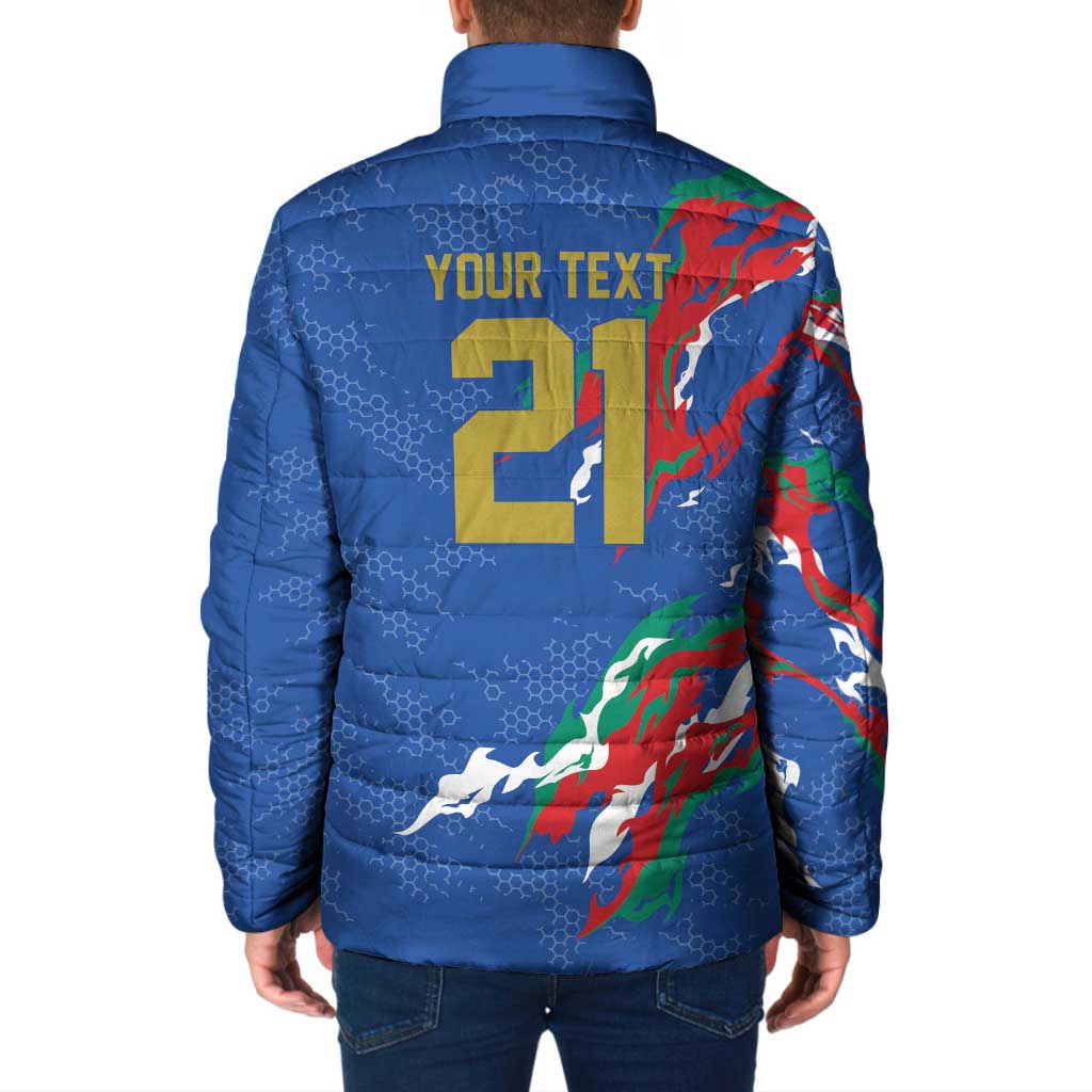 Custom Italy Rugby Pride Padded Jacket Gli Azzurri Flame Fire Style