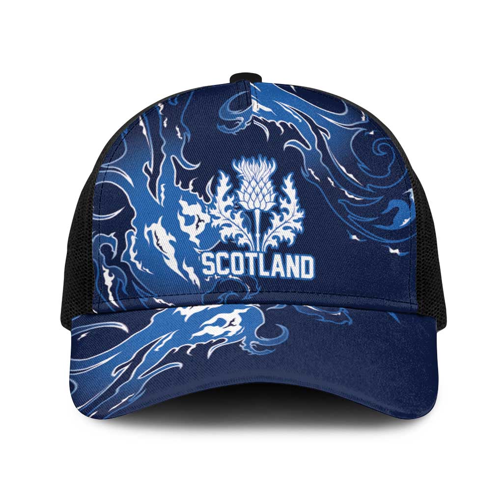 Scotland Rugby Pride Baseball Net Cap Thistle Flame Fire Style