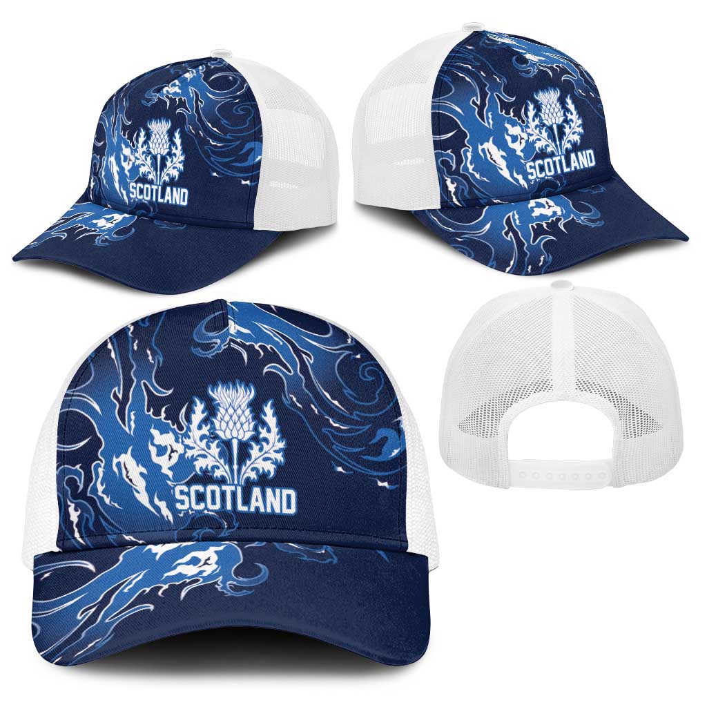 Scotland Rugby Pride Baseball Net Cap Thistle Flame Fire Style